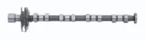 MONTTRON camshaft: a steel overhead camshaft with its lobes, its bearing journals and the drive flange at one end