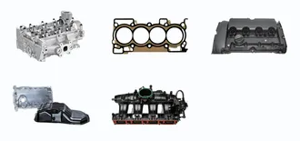 MONTTRON cylinder head and sealing parts: a cylinder head, a multi-layer head gasket, a valve cover, an oil pan and an intake manifold
